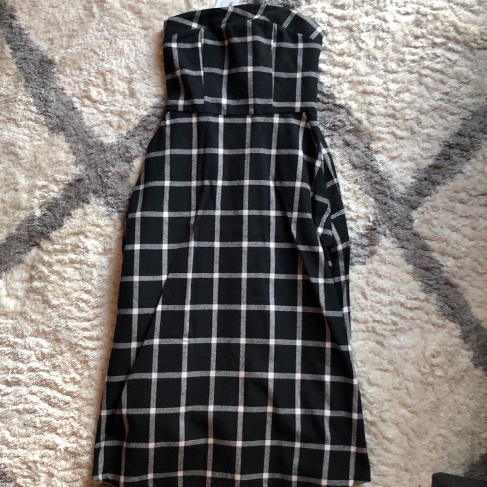 Square print grid dress